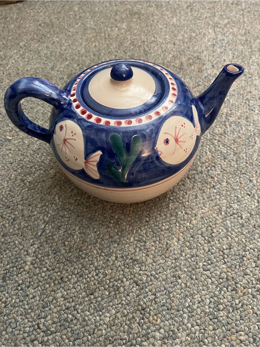 VIETRI Campagna Pesce Large Teapot & Lid Solimene Italy - PRISTINE